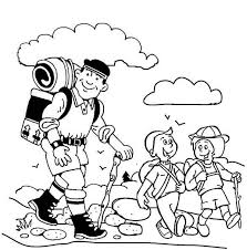 Summer Camp Hiking With My Father On Summer Camp Coloring Page Coloring Pages Online Coloring Pages Camping Coloring Pages