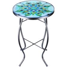 Shop for mosaic patio side table online at target. Mosaic Patio Side Table Outdoor Coffee Table Accent Table Round Small End Table Bistro For Living Room Backyard Garden Walmart Canada
