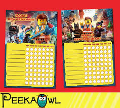 Printable Lego Movie Theme Personalized Behavior Chart By