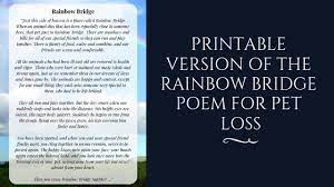 Free printable rainbow bridge poem for cats. Original Rainbow Bridge Poem Printable Version For Free Humane Goods Blog