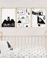 Black And White Scandinavian Nursery Wall Art Mountain Kids Etsy Scandinavian Nursery Kids Room Art Kid Room Decor