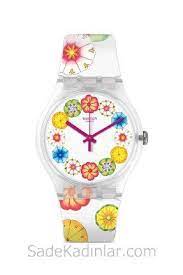Swatch Saat Modelleri Beyaz Kordonlu Renkli Desenli Kiyafet Kombinleri Swatch Saatler Bayan Saatleri