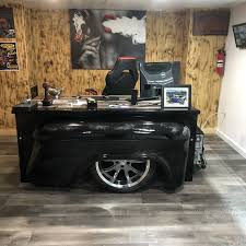 Desk Office Desk Truck Bed Mancave Decor Garage Furniture Etsy In 2020 Garage Furniture Man Cave Decor Car Parts Decor