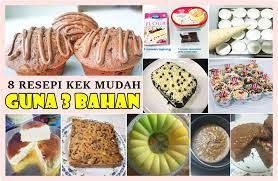 • *2 cawan tepung kek/superfine • *2 sudu besar serbuk koko. Himpunan 8 Resepi Kek Mudah Guna Tiga Bahan Untuk Dicuba