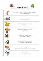 8 genius brain boosters you can do with your kids. Animal Riddles 1 Esl Worksheet By Doraemon2014