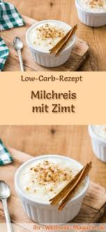 Gesunder Low Carb Milchreis Mit Zimt Schnelles Rezept Furs Fruhstuck Low Carb Milchreis Low Carb Rezepte Rezepte