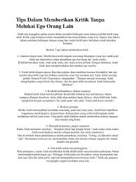 Sehingga manusia bisa melihat sesuatu. Tips Dalam Memberikan Kritik Tanpa Melukai Ego Orang Lain