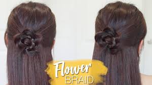 • cute flower girl hair style. Flower Braid Half Updo Hairstyle Hair Tutorial Youtube