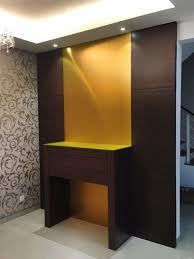 Altar Simple Woodwork Plywood Laminate Goldencarpentry Malaysia Praying Cabinet Partiti Pooja Room Design Small Modern Home Modern Small House Design