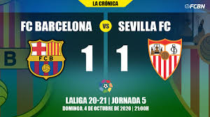 In la liga, the spanish championship, playing in barcelona is an event for both small and big. The Barca Does Not Achieve More Than A Tie Against A Very Compact Seville 1 1