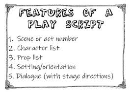 Features Of A Play Script Anchor Chart