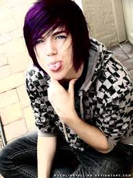 Purple Hair By Quasha On Deviantart Cute Emo Guys Cute Emo Hot Emo Guys