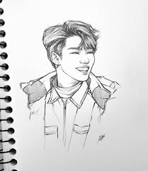 Where Are The Atinys At I Ve Been Wanting To Sketch Mingi For The Longest Time And I Finally Got Around T Kpop Drawings Dark Art Drawings Grunge Art