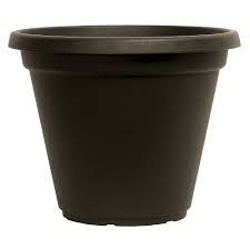 Plastic plant pots are excellent for the outdoors because they are tough enough to withstand the elements, and most have sufficient drainage holes for your flower. Hdg Delta 12 Inch Round Plastic Planter In Black The Home Depot Canada