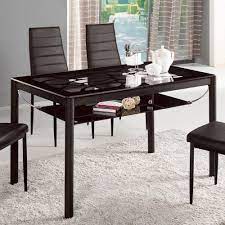 Boden-洛克4尺黑色玻璃餐桌120x70x75cm | 桌子/桌椅組寬120~149cm | Yahoo奇摩購物中心