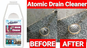 Use salt and boiling water. Atomic Drain Cleaner Powder To Clear Clogged Drains Sinks And Pipes Youtube