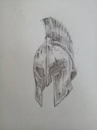 Sketch Pensil Spartan Helmet Sketches Spartan Helmet Artist