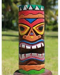 Native american sculpture made by carving trees. Solid Wooden Wiki Tiki Totem Pole 25cm Tiki Totem Wiki Tiki Tiki Art
