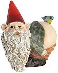 Amazon Com Exhart Solar Mooning Gnome With Bird Garden Statue 18 81 L X 8 34 W X 12 59 H Mo Solar Powered Lights Solar Powered Led Lights Garden Statues