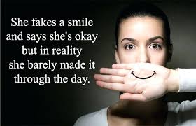 You may think were happy in the inside and outside but it's all fake. We  hide our sadness and insecurities behind that smile we get bullied and body  shamed but we always
