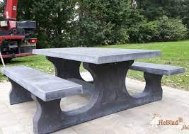 Concrete picnic table and benches. Picnic Table Standard Anthracite Concrete Heblad
