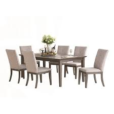 Find your perfect dining table set at our discount prices. Hometrend Felicity Light Gray Dining Room Set With Rectangular Table 5229 78dr7 Rona