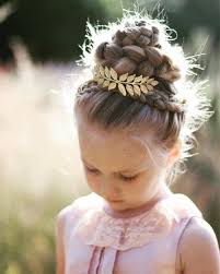 Crown Braid With High Bun Kids Hairstyles Little Girl Hairstyles Braided Hairstyles
