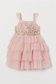Tulle Dress With Sequins Powder Pink Kids H M Gb Sequin Kids Dress Tulle Dress Kids Dress