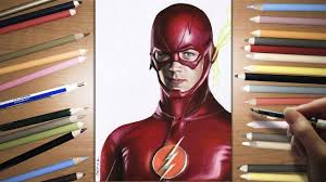 Flash face is very common in people. Speed Drawing The Flash Grant Gustin Jasmina Susak Youtube