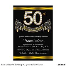 Black And Gold Invitation Background Design Black Gold 50th Birthday Party Invitation Zazzle Com 70th Birthday Parties 70th Birthday Invitations 60th Birthday Party Invitations
