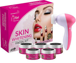 Professional Blu Lady Skin Whitening Facial Kit With 5 in 1 Face Massager  (Set of 6) 275 gm : Amazon.in: Beauty
