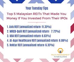 Top 5 Malaysian Reits 2019 Stock Market Investing Stock Trading