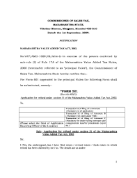 (dikecualikan kepada penjawat awam, pekhidmat domestik dan yang bekerja sendiri) 3. Fillable Online Commissioner Of Sales Tax Maharashtra State Vikrikar Fax Email Print Pdffiller