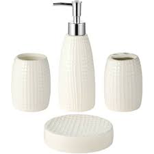 Get the best deals on white ceramic bathroom sinks. 4 Pieces Bathroom Accessory Set Unique White Design Ceramic Bath Accessories Set For Sale Online