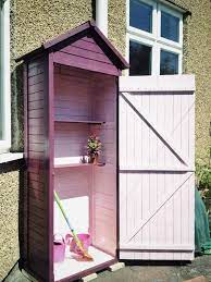 This will help to pull your garden design together and. My Newly Painted Sentry Box Shed In Outside Cuprinol Garden Shades Summer Damson And Inside Sadolin Am Small Garden Tool Shed Garden Storage Shed Garden Shed