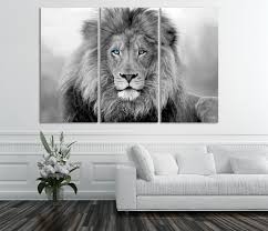 Black And White Lion Canvas Print Black And White Blue Eyed Lion Extra Large Canvas Wall Art Etsy Large Canvas Wall Art Extra Large Canvas Lion Canvas