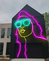 De Symbol On Twitter Neon Light Art Neon Spray Paint Mural