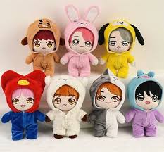 Size Doll Is About 20cm 8 Clothes Is Suitable For 20cm Dolls 1pc Plush Doll Or 1pc Clothes As What You Choose Material Bts Chibi Plush Dolls Bts Fanart
