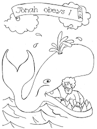 Jonah at the brink of whale mouth in jonah and the whale coloring page. Jonah And The Whale Picture Coloring Page Netart