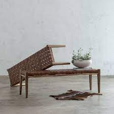 Check spelling or type a new query. Pre Order Maland Woven Leather Bench Tan Leather Hide Living By Design
