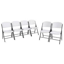 The venus is a small portable chair which is perfect for both indoor and outdoor settings. Lifetime White Plastic Seat Metal Frame Outdoor Safe Folding Chair Set Of 6 80747 The Home Depot