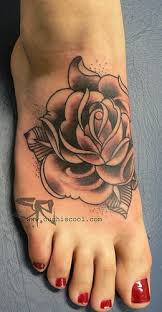 Rose Flower Tattoo Pictures On Foot Tattoo Ideas For Women Foot Tattoos Foot Tattoos For Women Foot Tattoo