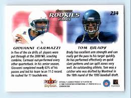 Giovanni carmazzi is on facebook. Dov Kleiman On Twitter Rare Rookie Card Of Two Qbs From The 2000 Draft Giovanni Carmazzi Of The 49ers And Tombrady Of The Patriots Both Faced Each Other In A 2000 Pre Season