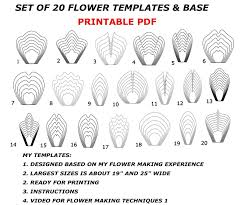 Basic instruction to make giant paper flowers: Printable Paper Flower Template Bundles Giant Paper Flower Template Pdf Large Paper Flowers Pdf Paper Flower Petals Paper Flower Designs Paper Party Supplies Party Decor Efp Osteology Org