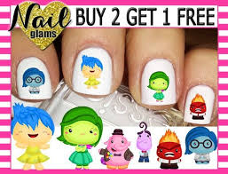 60 Nail Decals Inside Out Emotions Cuties Joy Sadness Etsy Nail Art Disney Nail Decals Inside Out Emotions