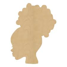 Afro Puff Woman Wood Cutout H19 Aih Concepts Black Art Painting Wood Cutouts Silhouette Art