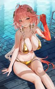 🔞[Galerie] Changli in golden bikini at pool (千羽丶) | | Truyen-Hentai.com