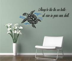 Be Comfortable In Your Own Shell Sea Turtle Inspirational Vinyl Wall Decal Sea Turtle Decor Turtle Decor Home Decor