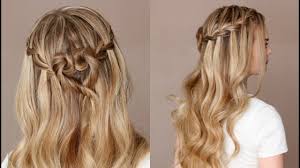 A waterfall braid is a half french braid in which part of the hair is braided and the rest is left to cascade down, like a waterfall. Half Up Waterfall Heart Missy Sue Youtube