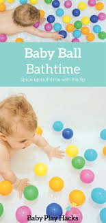 Standing, talking and figuring things out. Ball Bath Baby Play Hacks Baby Play Activities Baby Play Baby Sensory Play